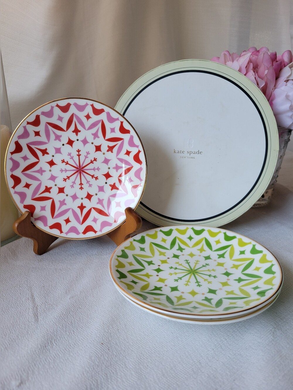 kate spade for Lenox, Decorative Holiday Dessert Plates in Gift Box